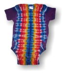 (image for) Infant Short Sleeve One Piece - Rainbow Stripe
