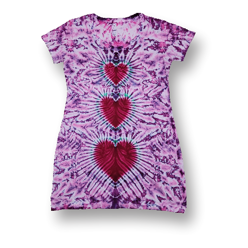 (image for) Ladies V Neck Coverup - Triple Fuchsia Heart